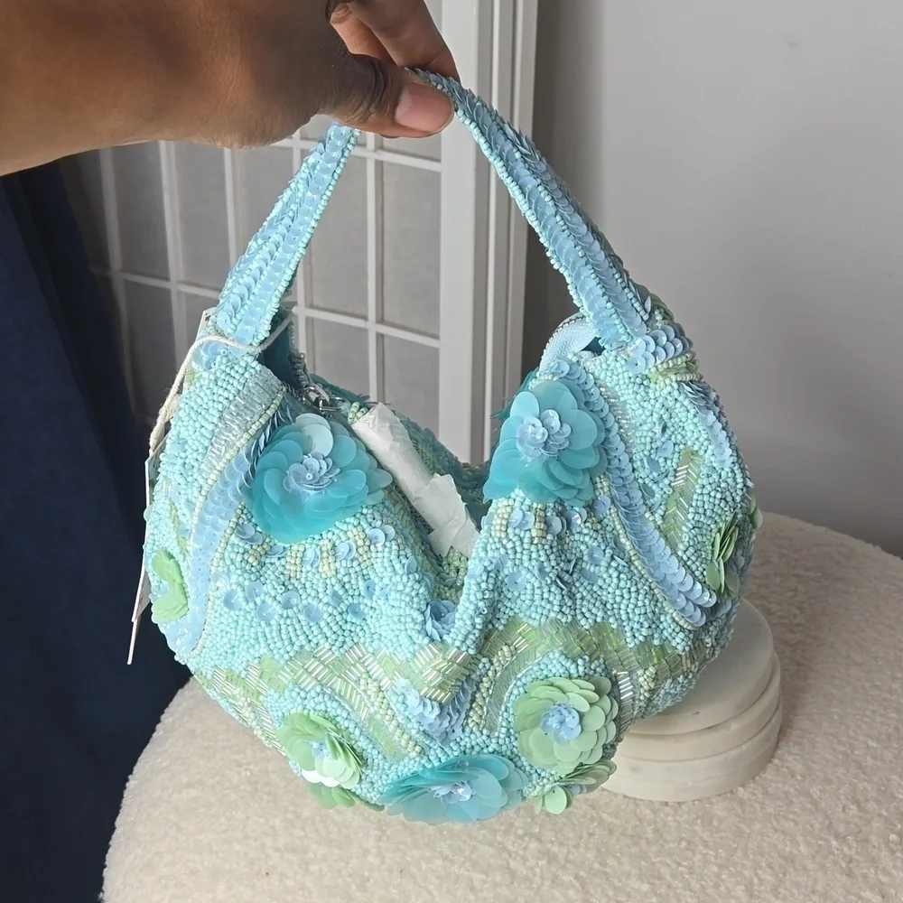NWT viral Indian beated hobo bag
